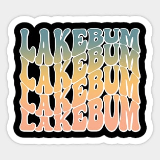 Lakebum Retro Wavy Words Lake Life Sticker